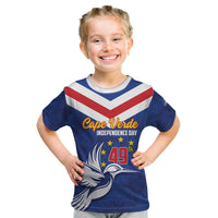 Cape Verde Independence Day Kid T Shirt Gerbera Daisy Pattern - Wonder Print Shop