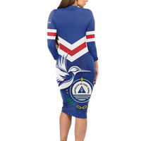 Cape Verde Independence Day Long Sleeve Bodycon Dress Gerbera Daisy Pattern - Wonder Print Shop