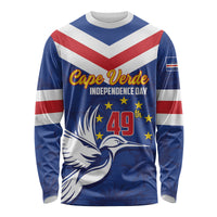 Cape Verde Independence Day Long Sleeve Shirt Gerbera Daisy Pattern - Wonder Print Shop