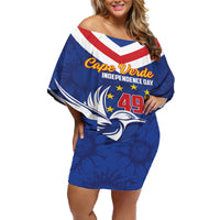 Cape Verde Independence Day Off Shoulder Short Dress Gerbera Daisy Pattern - Wonder Print Shop