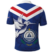 Cape Verde Independence Day Polo Shirt Gerbera Daisy Pattern - Wonder Print Shop