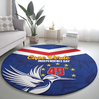 Cape Verde Independence Day Round Carpet Gerbera Daisy Pattern