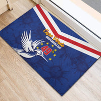 Cape Verde Independence Day Rubber Doormat Gerbera Daisy Pattern - Wonder Print Shop