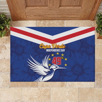 Cape Verde Independence Day Rubber Doormat Gerbera Daisy Pattern - Wonder Print Shop