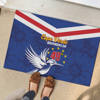 Cape Verde Independence Day Rubber Doormat Gerbera Daisy Pattern - Wonder Print Shop
