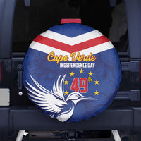 Cape Verde Independence Day Spare Tire Cover Gerbera Daisy Pattern - Wonder Print Shop