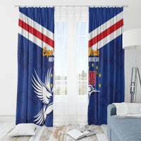Cape Verde Independence Day Window Curtain Gerbera Daisy Pattern - Wonder Print Shop