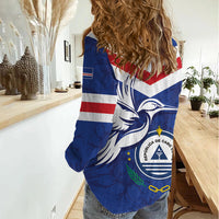 Cape Verde Independence Day Women Casual Shirt Gerbera Daisy Pattern - Wonder Print Shop