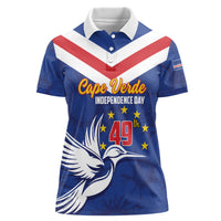 Cape Verde Independence Day Women Polo Shirt Gerbera Daisy Pattern - Wonder Print Shop
