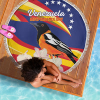 Venezuela Independence Day Beach Blanket Venezuelan Troupial Cattleya Mossiae - Wonder Print Shop