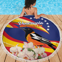 Venezuela Independence Day Beach Blanket Venezuelan Troupial Cattleya Mossiae - Wonder Print Shop