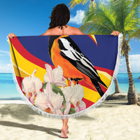 Venezuela Independence Day Beach Blanket Venezuelan Troupial Cattleya Mossiae - Wonder Print Shop