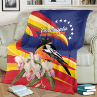 Venezuela Independence Day Blanket Venezuelan Troupial Cattleya Mossiae