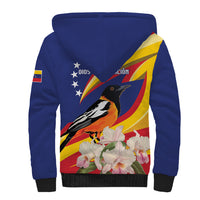 Venezuela Independence Day Sherpa Hoodie Venezuelan Troupial Cattleya Mossiae - Wonder Print Shop