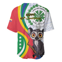 Comoros Independence Day Baseball Jersey 1975 Komori Mongoose Lemur African Pattern - Wonder Print Shop