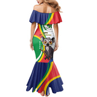 Comoros Independence Day Family Matching Mermaid Dress and Hawaiian Shirt 1975 Komori Mongoose Lemur African Pattern - Wonder Print Shop