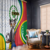 Comoros Independence Day Window Curtain 1975 Komori Mongoose Lemur African Pattern - Wonder Print Shop
