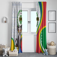 Comoros Independence Day Window Curtain 1975 Komori Mongoose Lemur African Pattern - Wonder Print Shop