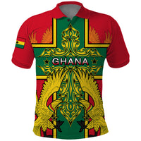 Custom Ghana Polo Shirt Ghana Cross Of Saint George With Tawny Eagles - Wonder Print Shop