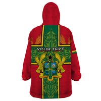 Custom Ghana Wearable Blanket Hoodie Ghana Cross Of Saint George With Tawny Eagles - Wonder Print Shop