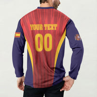 Custom Spain 2026 World Football Button Sweatshirt Vamos La Roja