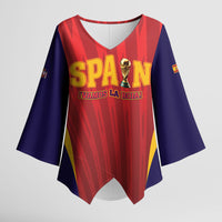 Custom Spain 2026 World Football Kimono Sleeve Blouse Vamos La Roja