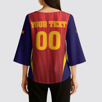 Custom Spain 2026 World Football Kimono Sleeve Blouse Vamos La Roja