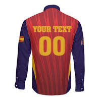 Custom Spain 2026 World Football Long Sleeve Button Shirt Vamos La Roja