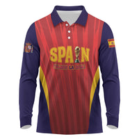 Custom Spain 2026 World Football Long Sleeve Polo Shirt Vamos La Roja