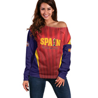 Custom Spain 2026 World Football Off Shoulder Sweater Vamos La Roja