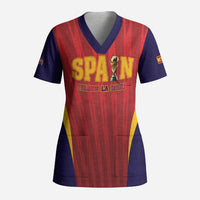 Custom Spain 2026 World Football Scrub Top Vamos La Roja