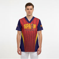 Custom Spain 2026 World Football Scrub Top Vamos La Roja