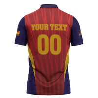Custom Spain 2026 World Football Zipper Polo Shirt Vamos La Roja