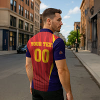 Custom Spain 2026 World Football Zipper Polo Shirt Vamos La Roja
