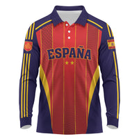 Custom Spain 2026 World Football Long Sleeve Polo Shirt Vamos Espana