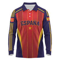 Custom Spain 2026 World Football Long Sleeve Polo Shirt Vamos Espana