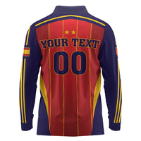 Custom Spain 2026 World Football Long Sleeve Polo Shirt Vamos Espana