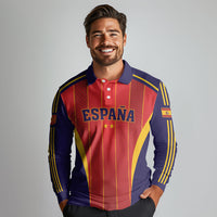 Custom Spain 2026 World Football Long Sleeve Polo Shirt Vamos Espana