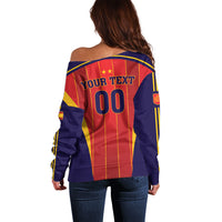 Custom Spain 2026 World Football Off Shoulder Sweater Vamos Espana