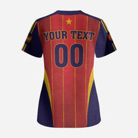 Custom Spain 2026 World Football Scrub Top Vamos Espana