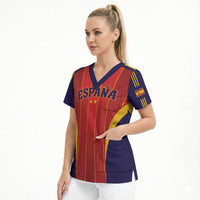 Custom Spain 2026 World Football Scrub Top Vamos Espana