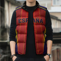 Custom Spain 2026 World Football Sleeveless Puffer Jacket Vamos Espana