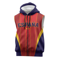 Custom Spain 2026 World Football Sleeveless Zip Hoodie Vamos Espana