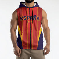 Custom Spain 2026 World Football Sleeveless Zip Hoodie Vamos Espana