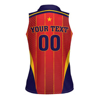 Custom Spain 2026 World Football Women Sleeveless Polo Shirt Vamos Espana