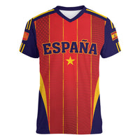 Custom Spain 2026 World Football Women V-Neck T-Shirt Vamos Espana