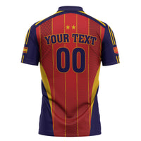 Custom Spain 2026 World Football Zipper Polo Shirt Vamos Espana