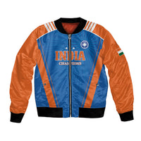 Custom India 2026 World Cricket Bomber Jacket Women in Blue Go Champions
