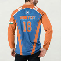 Custom India 2026 World Cricket Button Sweatshirt Women in Blue Go Champions