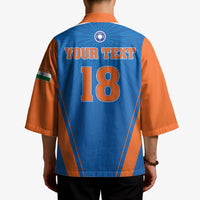 Custom India 2026 World Cricket Kimono Women in Blue Go Champions
